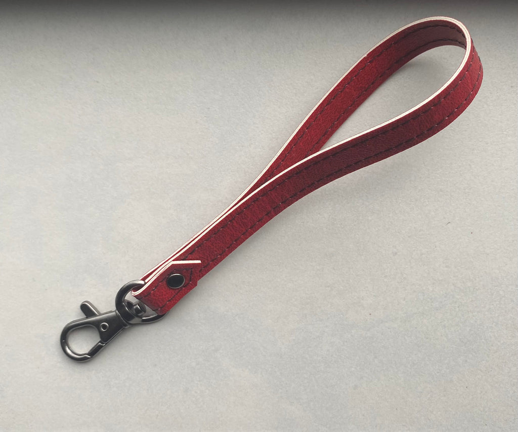 Red Faux Leather Wrist Strap