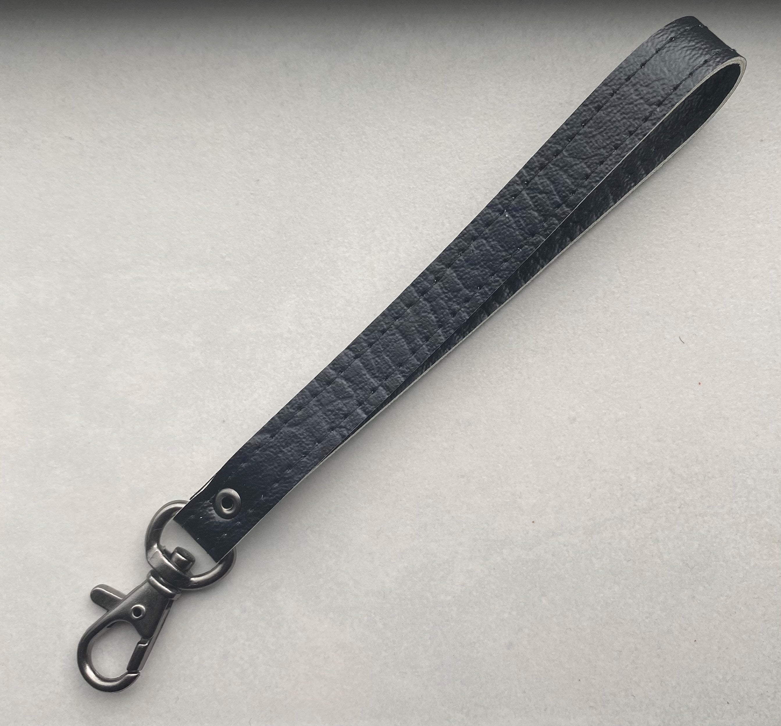 Black Faux Leather Wrist Strap