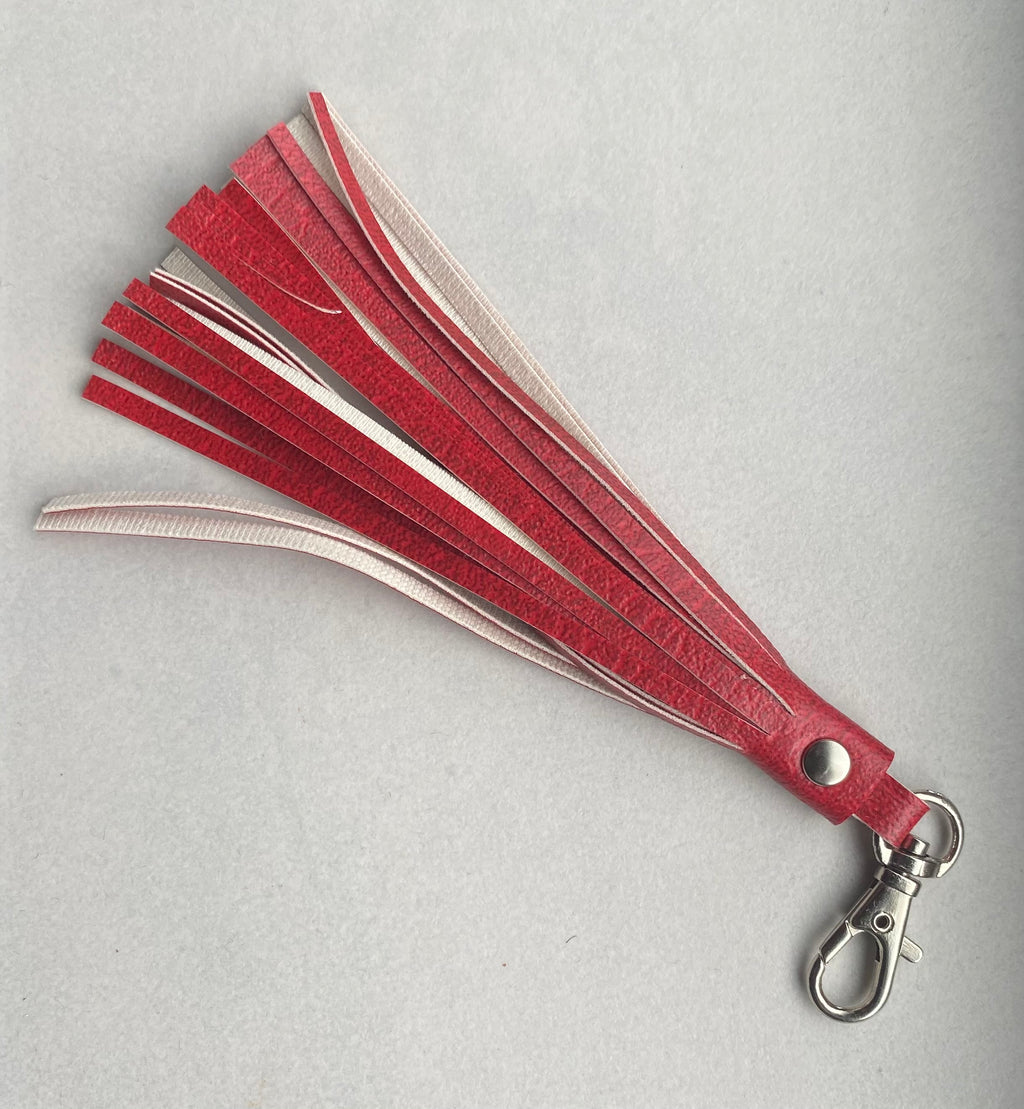 Red Faux Leather Tassel
